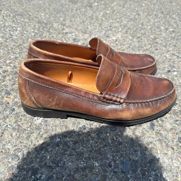 Massimo Dutti Brown Leather Loafers main image 4